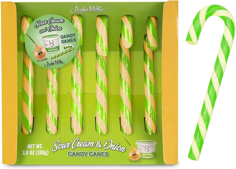 Sour Cream and Onion flavored Candy Canes