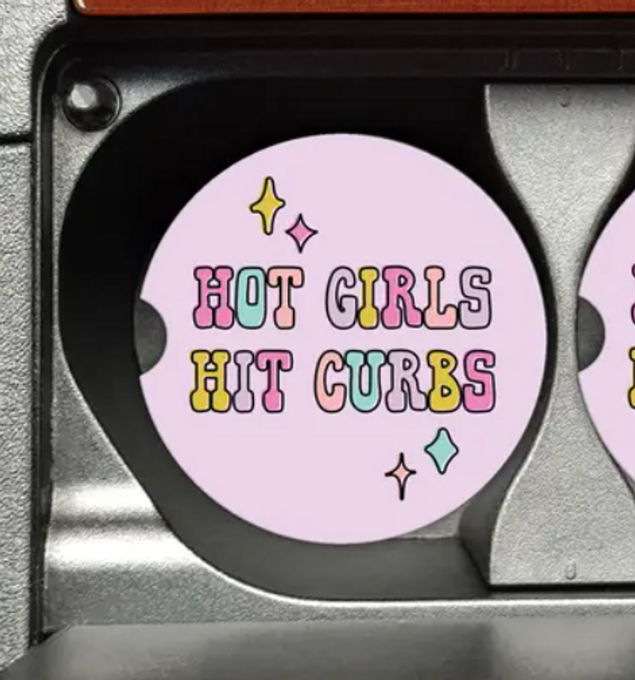 Hot Girls Hit Curbs Car Coaster