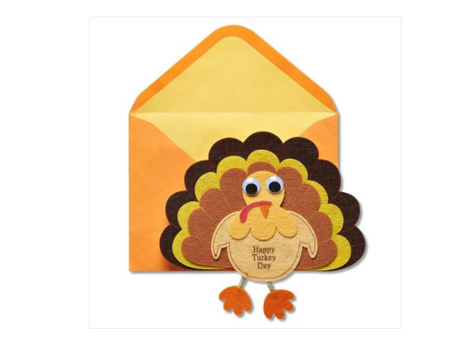 Felt Turkey Thanksgiving Card