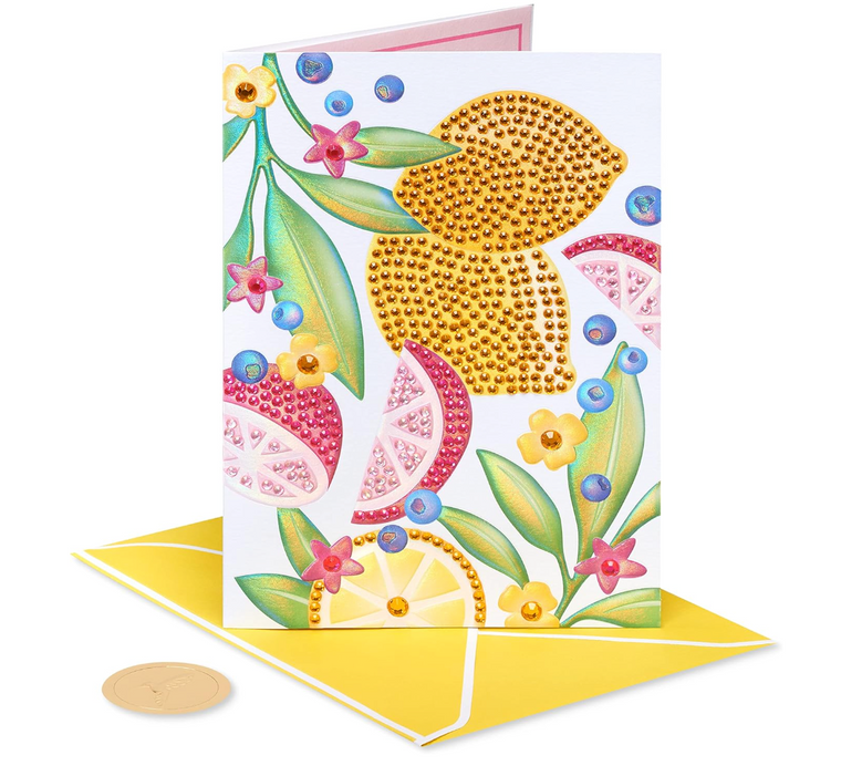 Judith Leiber Gemmed Citrus Floral Card