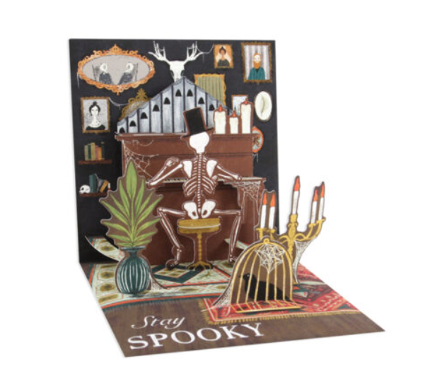 Piano Skeleton Pop-up Halloween Card