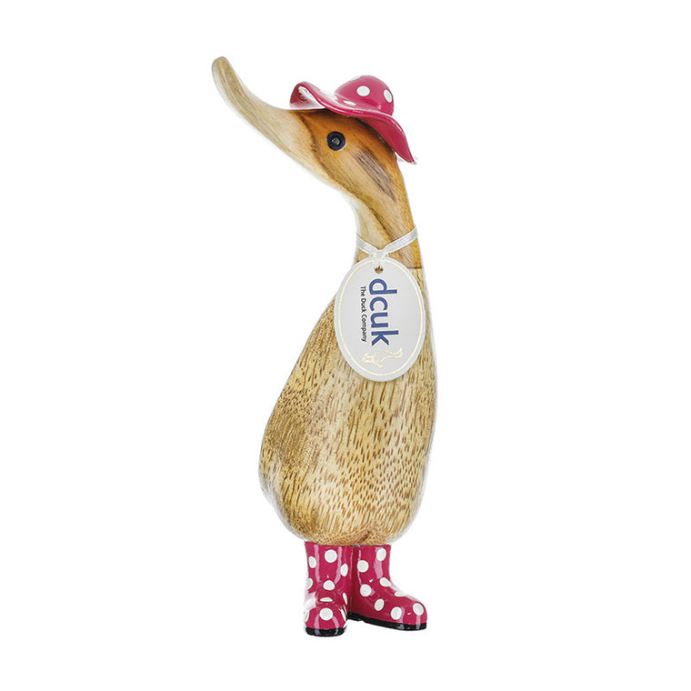 Duckling Wearing a Pink Spotty Hat