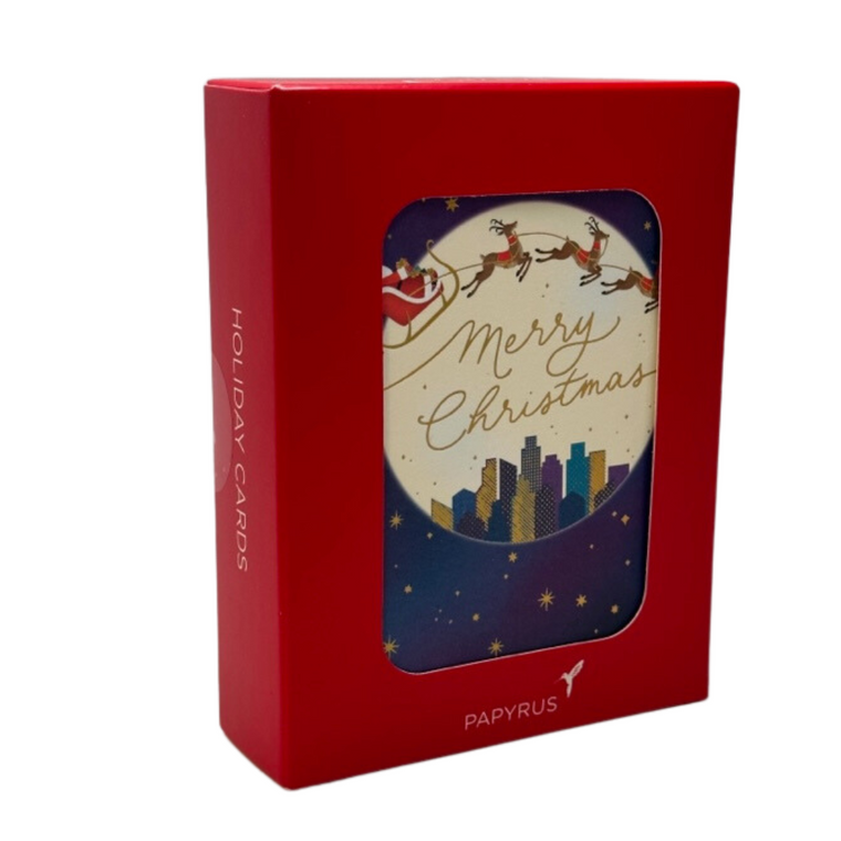 Flying Sleigh Christmas Cards Boxed Set