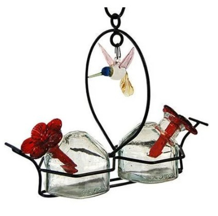 Bouquet Deluxe with Glass Hummingbird 2 Feeder Clear