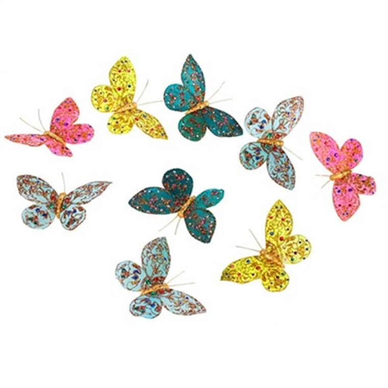 Pastel Glitter & Jewels Butterfly Garland