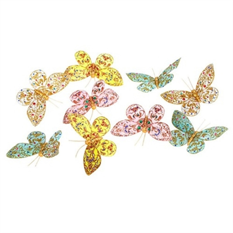 Multi-Jeweled Pastel Butterfly Strand