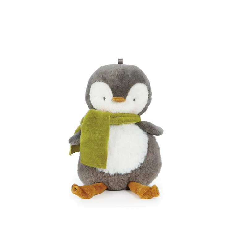 Snowcone The Penguin with a Green Scarf