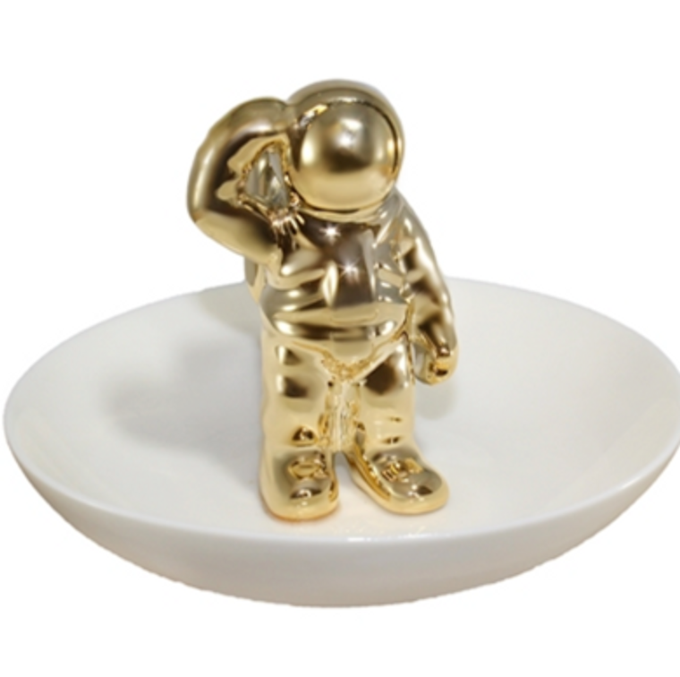Gold Astronaut Trinket Tray
