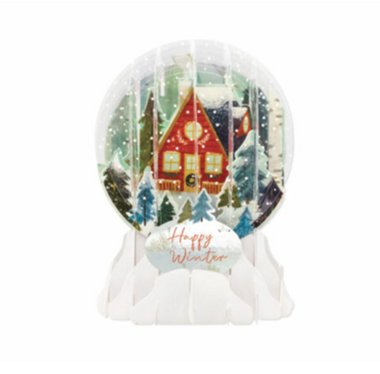 Holiday A Frame Pop-Up Snow Globe Greeting