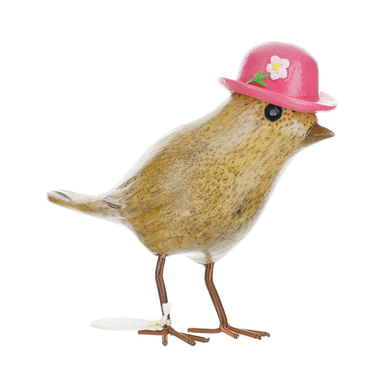 Garden Bird with Pink Hat