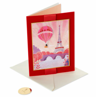 Couple in Hot Air Balloon Valentines Day Card| Papyrus | The Penguin ...