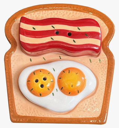 HOME & HOOPLA Breakfast & Brunch Party Supplies - Sunnyside Eggs and Bacon  Paper Dessert Plates and Toast-Shaped Beveage Napkins (Serves 16) Perfect