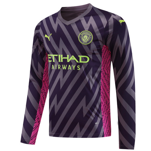 Manchester City 23/24 Men's Purple Goalkeeper Long Sleeve Shirt