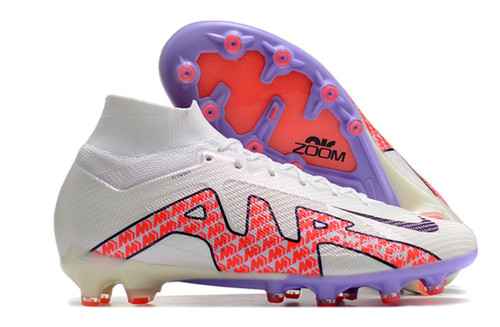 Nike Air Zoom Mercurial Superfly 9 Elite AG Football Boots - White/Purple/Red