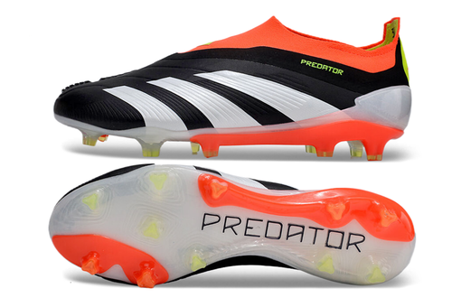adidas Predator Elite FG Laceless - Black/Solar Red/White