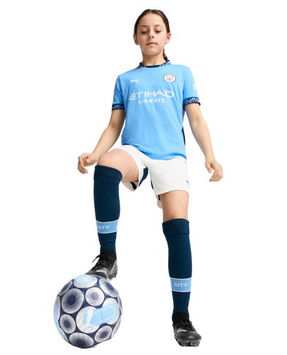 DE BRUYNE #17 Manchester City 24/25 Kid's Home Shirt and Shorts - Man City Font