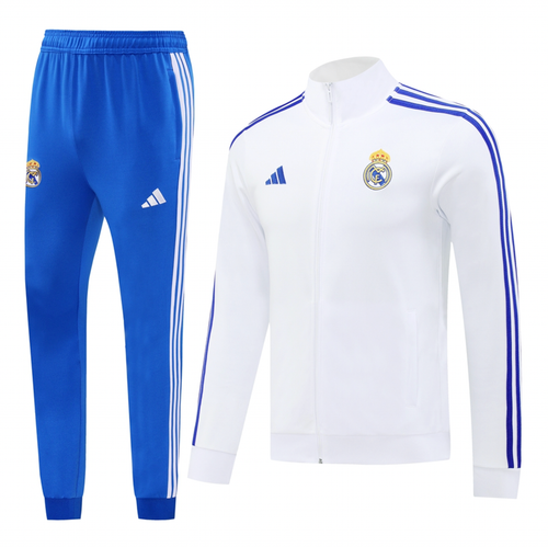 Real Madrid 24/25 Men's White Long Zip Jacket
