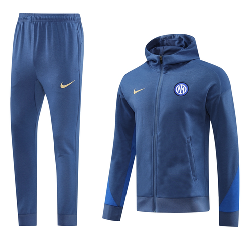 Inter Milan 24/25 Men's Blue Long Zip Hoodie