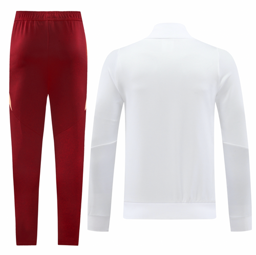 AS Roma 24/25 Men's White Long Zip Jacket