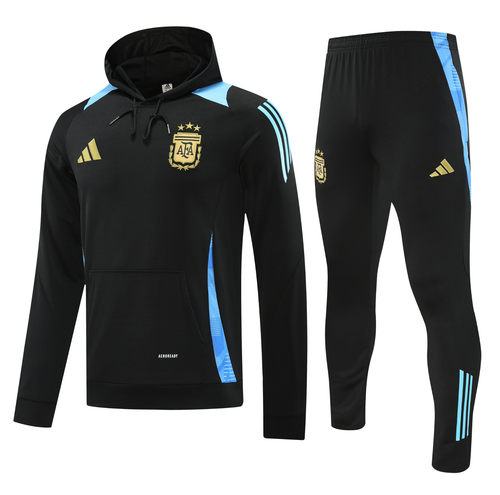 Argentina 24/25 Men's Black Hoodie Tracksuit