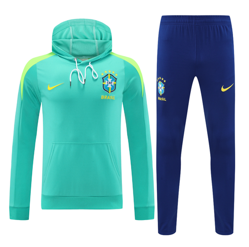 Brazil 24/25 Men's Turquoise Hoodie Tracksuit