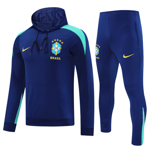 Brazil 24/25 Men's Navy Hoodie Tracksuit