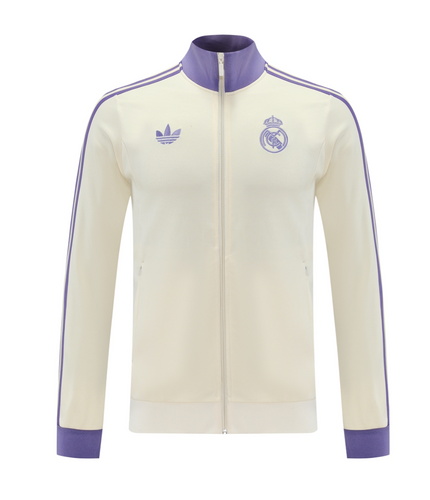 Real Madrid 24/25 Men's Originals White Long Zip Jacket