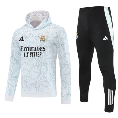 Real Madrid 25/26 Men's Gray Pre-Match Hoodie Tracksuit