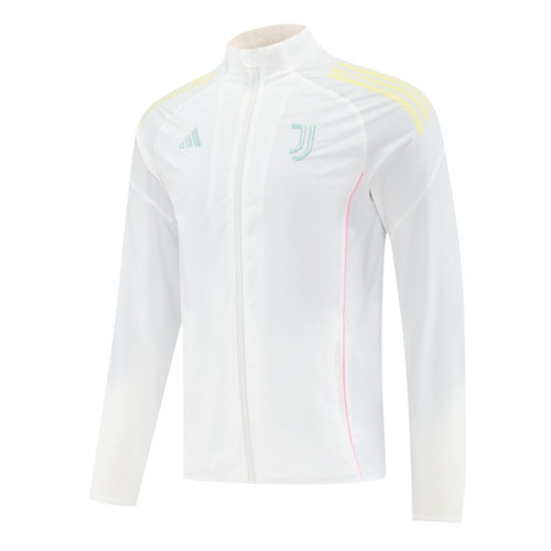 Juventus 25/26 Men's White Long Zip Windbreaker