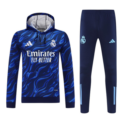 Real Madrid 25/26 Men's Blue Pre-Match Hoodie Tracksuit