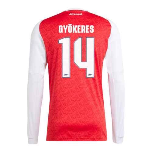 GYÖKERES #14 Arsenal 25/26 Men's Home Long Sleeve Shirt - Arsenal Font