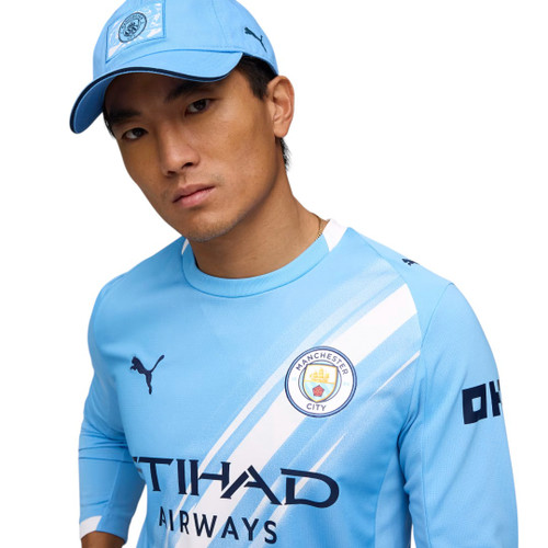 HAALAND #9 Manchester City 25/26 Men's Home Long Sleeve Shirt - PL Font