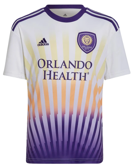 Orlando City SC 2022 Kid's Away Shirt and Shorts