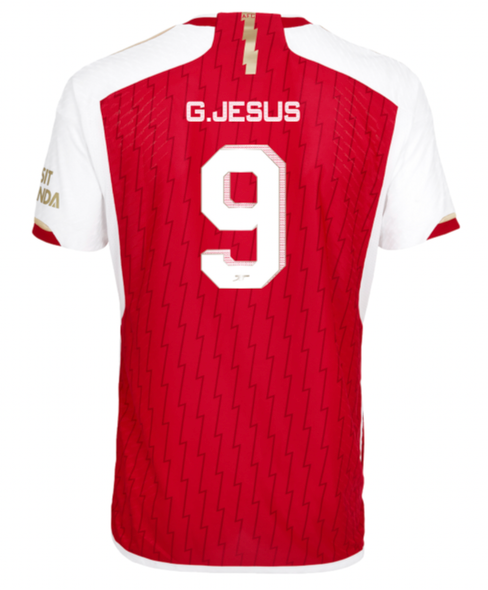 G. JESUS #9 Arsenal 23/24 Authentic Men's Home Shirt - Arsenal Font
