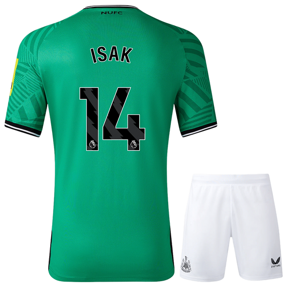 ISAK #14 Newcastle United 23/24 Kid's Away Shirt and Shorts - PL Font