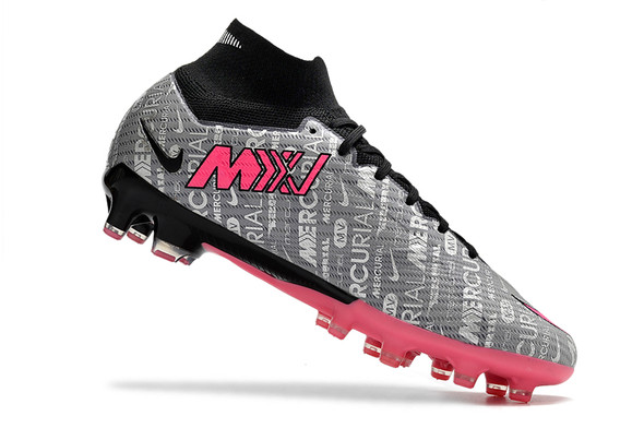 Nike Air Zoom Mercurial Superfly 9 Elite AG Football Boots - Gray/Pink/Black
