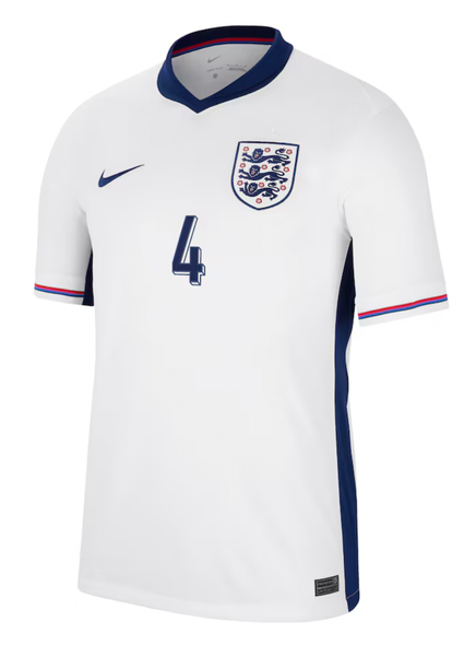 RICE #4 England 2024 Stadium Men's Home Shirt