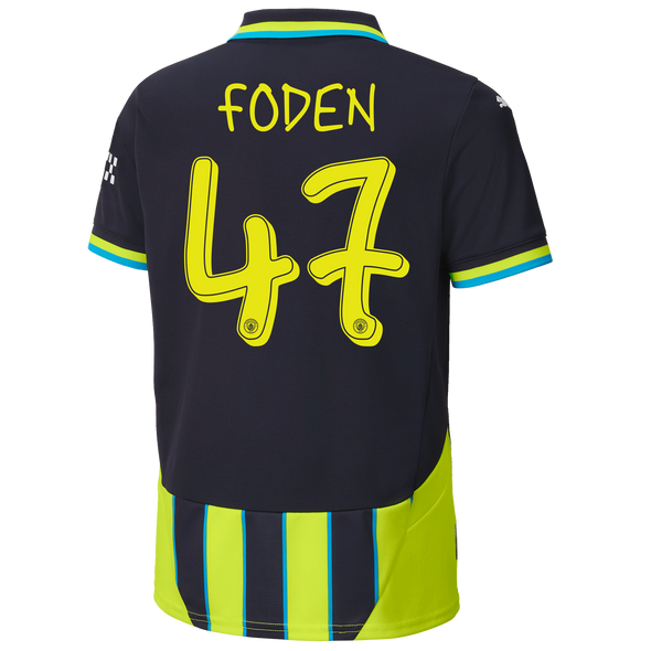 FODEN #47 Manchester City 24/25 Kid's Away Shirt and Shorts - Man City Font