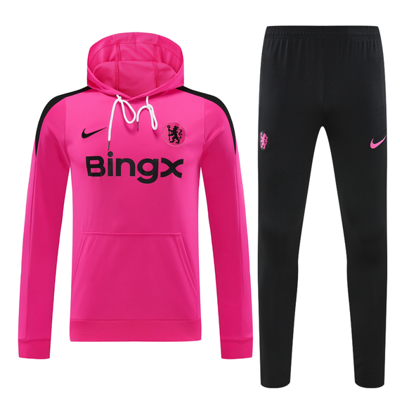 Chelsea 24/25 Men's Pink Hoodie Tracksuit