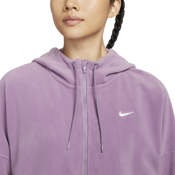 Nike Women's Purple Oversized Full-Zip Fleece Hoodie