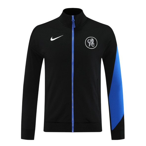 Chelsea 24/25 Men's Black-Blue Long Zip Jacket