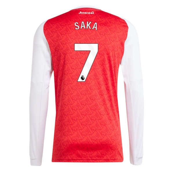 SAKA #7 Arsenal 25/26 Men's Home Long Sleeve Shirt - PL Font
