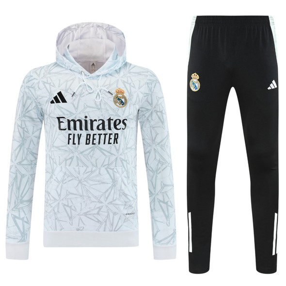 Real Madrid 25/26 Men's Gray Pre-Match Hoodie Tracksuit