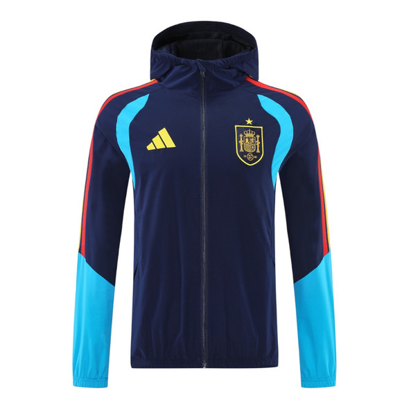 Spain 2026 Men's Blue Long Zip Hoodie Tracksuit