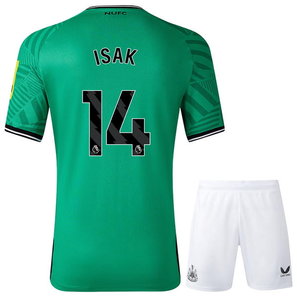 ISAK #14 Newcastle United 23/24 Kid's Away Shirt and Shorts - PL Font