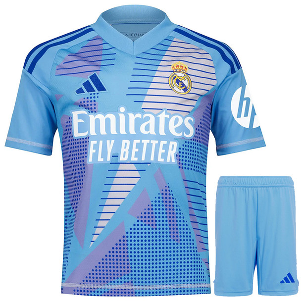 Real Madrid 24/25 Kid's Home Goalkeeper Shirt and Shorts