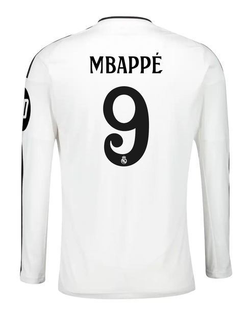 MBAPPÉ #9 Real Madrid 24/25 Men's Home Long Sleeve Shirt