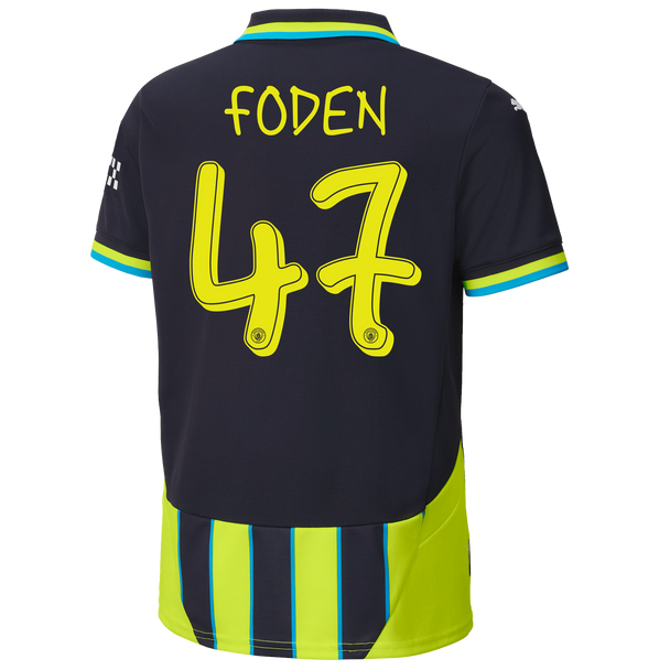 FODEN #47 Manchester City 24/25 Kid's Away Shirt and Shorts - Man City Font