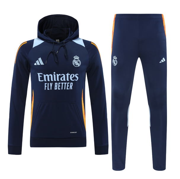 Real Madrid 24/25 Men's Navy Hoodie Tracksuit