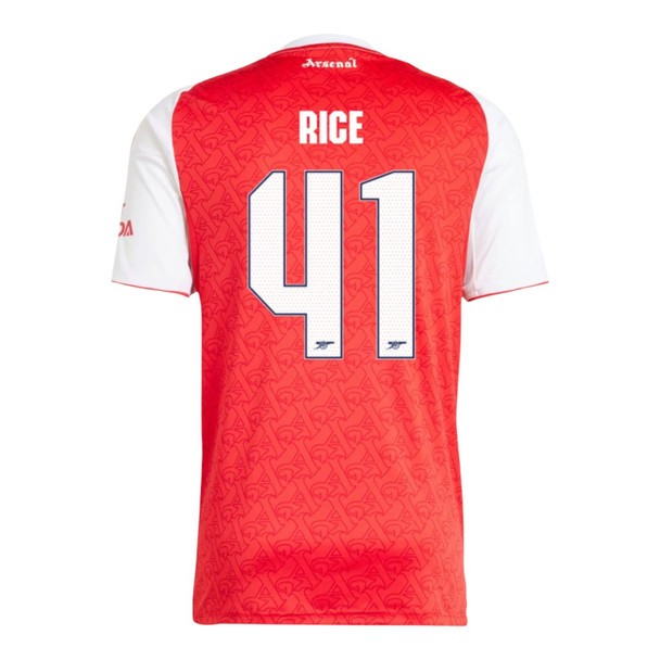 RICE #41 Arsenal 25/26 Stadium Men's Home Shirt - Arsenal Font